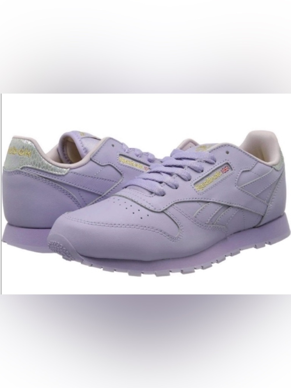 Reebok Classic Leather Metallic Sneakers Purple Retro 90’s Y2k Size 6 Street